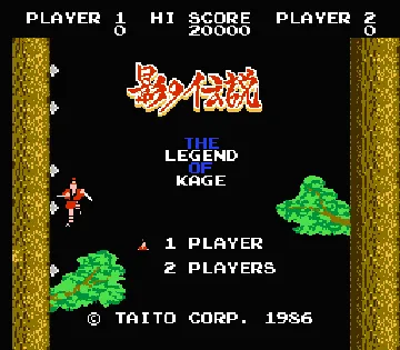 Legend of Kage, The (USA) (Virtual Console) screen shot title